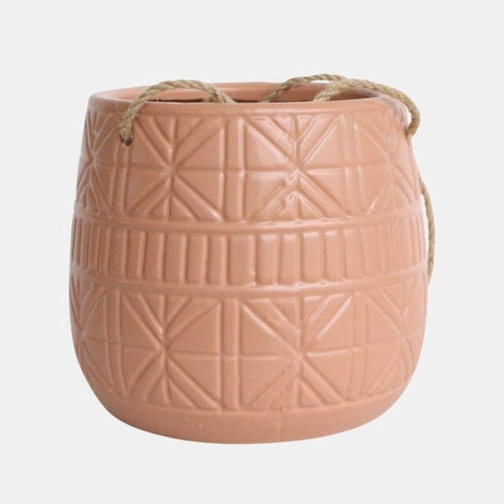 6" Abstract Hanging Planter, Rose